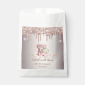 Sachets En Papier Mixer Flowers Rose Gold Glitter Drips Bakery    (Devant)