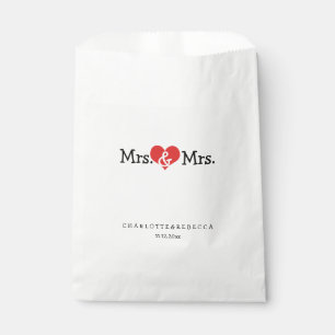 Sachets En Papier Mme et Mme Red Heart Mariage Personnalisée