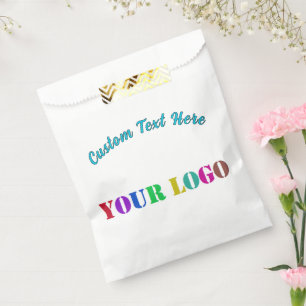 Sachets En Papier Modèle de sac de faveur avec logo et texte personn
