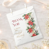 Sachets En Papier Modèle d'or poinsettia d'hiver (Coupé)