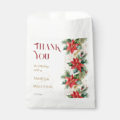 Sachets En Papier Modèle d'or poinsettia d'hiver (Devant)