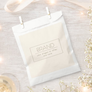 Sachets En Papier Modèle éditable élégant Blanc cassé et marron fo
