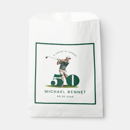 Sachets En Papier Moder Sport Golfer 50th Birthday (Devant)