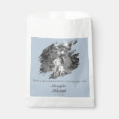 Sachets En Papier Modern Brushstroke Photo Wedding | Blue (Devant)