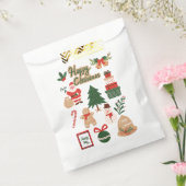 Sachets En Papier Modern Christmas Santa and Gingerbread Pattern (Scellé)