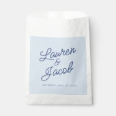 Sachets En Papier Modern Minimal Minimalist Blue Wedding (Devant)