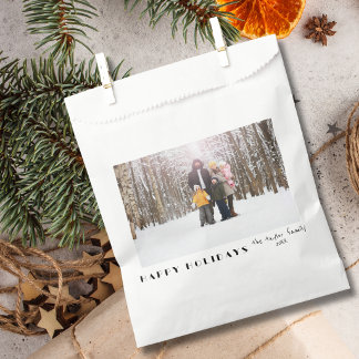 Sachets En Papier Modern Minimalist Happy Holidays Photo