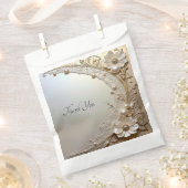 Sachets En Papier Modern White Flowers Pearls Favor Bag (Coupé)