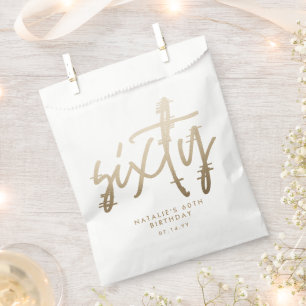 Sachets En Papier Moderne 60e anniversaire simple élégant script élé
