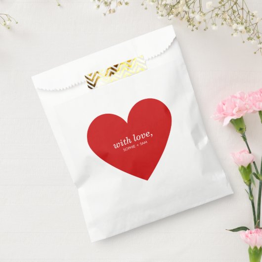 Sachets En Papier Moderne avec amour Coeur rouge (Scellé)