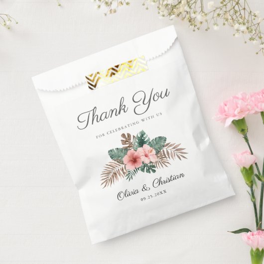Sachets En Papier Moderne Boho Tropical Foliage Mariage Merci Fav (Scellé)