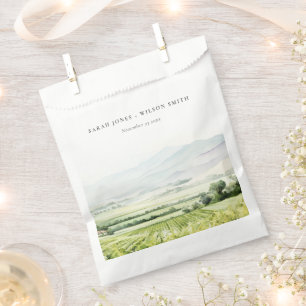 Sachets En Papier Moderne Chic Aquarelle Vignoble Paysage Mariage