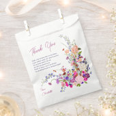 Sachets En Papier Moderne chic fleurs sauvages script nuptiale douch (Coupé)