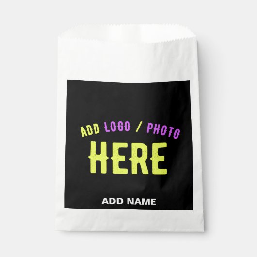 SACHETS EN PAPIER MODERNE ET MODERNE PERSONNALISABLE NOIR VÉRIFIÉ (Devant)