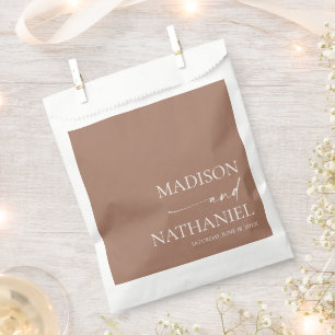 Sachets En Papier Moderne minimaliste élégant Mocha Mousse Mariage
