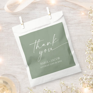 Sachets En Papier Moderne minimaliste Élégant Sage Mariage vert