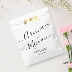 Sachets En Papier Moderne minimaliste Mariage noir blanc personnalis