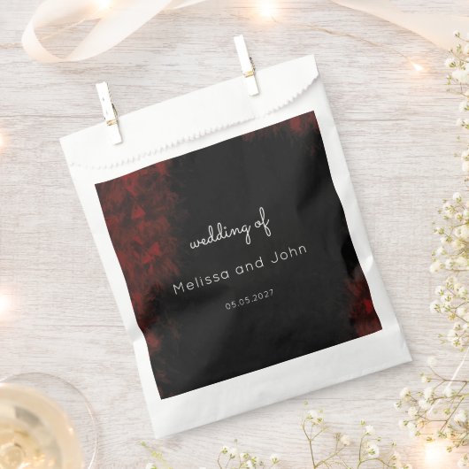 Sachets En Papier Moderne Passionate Red 'n Black Mariage Design (Coupé)