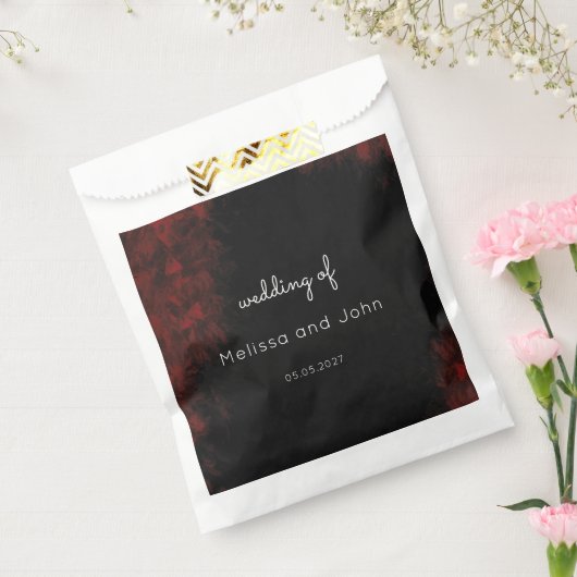 Sachets En Papier Moderne Passionate Red 'n Black Mariage Design (Scellé)