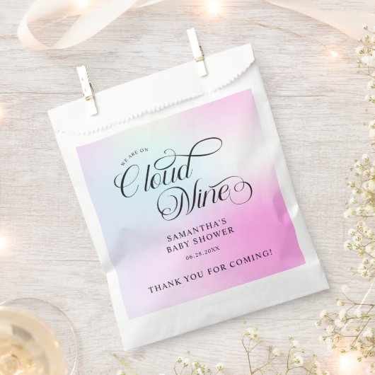 Sachets En Papier Moderne Pastel Pink Cloud Neuf Baby shower (Coupé)