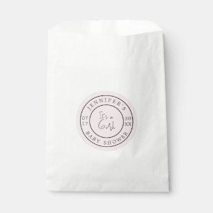Sachets En Papier Moderne rougissent la douche rose de bébé