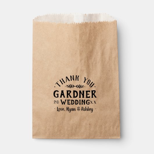 Sachets En Papier Moderne Rustique Personnalisé Mariage Favoriser Sa (Devant)