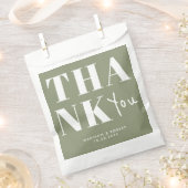 Sachets En Papier Moderne Sage Green Bold Merci de mariage (Coupé)