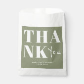Sachets En Papier Moderne Sage Green Bold Merci de mariage (Devant)