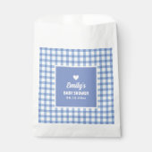 Sachets En Papier Moderne Sweet Pastel Blue En vichy Baby shower gar (Devant)