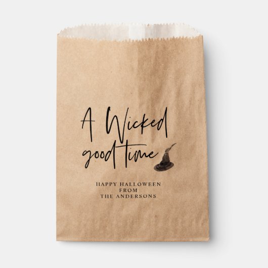 Sachets En Papier Moderne Une Citation Du Bon Temps | Bonne Hallowee (Devant)