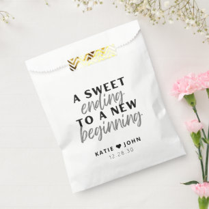 Sachets En Papier Moderne Une douce fin à un nouveau Mariage débutan