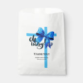 Sachets En Papier Mon bébé ! Élégant Baby shower bleu boue (Devant)