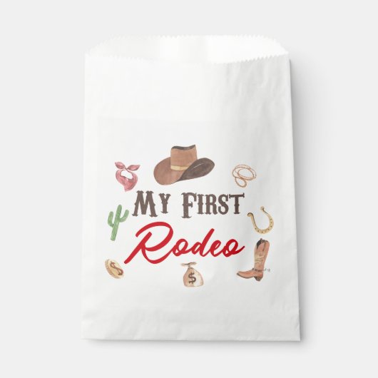 Sachets En Papier Mon premier Rodeo Cowboy 1er premier anniversaire (Devant)
