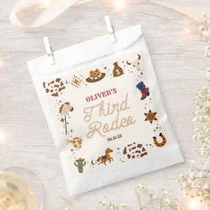 Sachets En Papier Mon troisième rodéo Western Cowboy 3e fête d'anniv