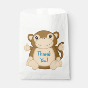 Sachets En Papier Monkey Birthday Party Blue
