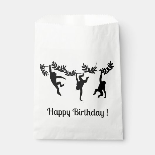 Sachets En Papier Monkey Troop Joyeux anniversaire (Devant)