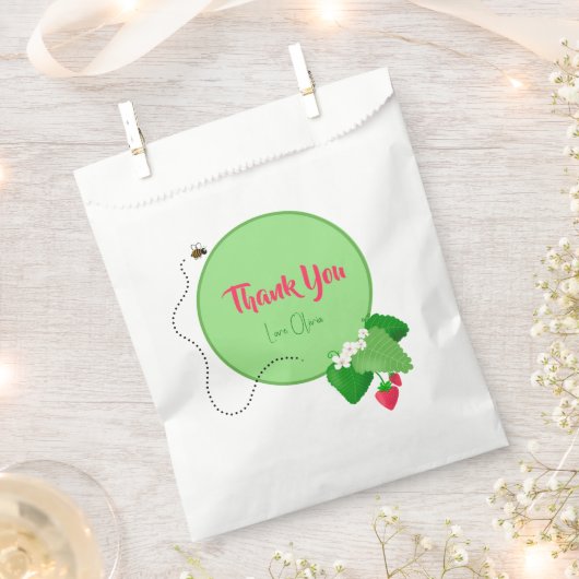 Sachets En Papier Monnaie d'abeilles aux fraises sucrées Vert 1er an (Coupé)