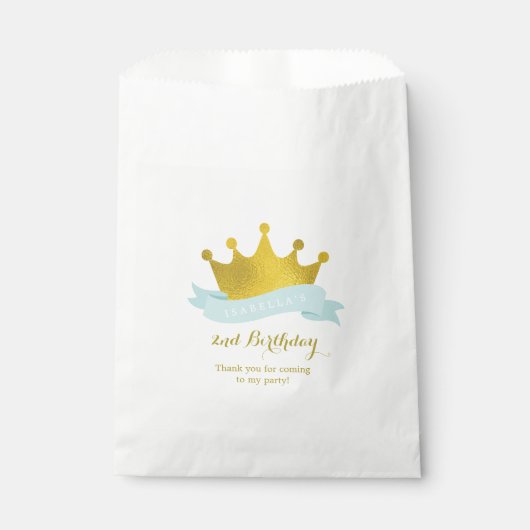 Sachets En Papier Monnaie et Gold Princess Anniversaire (Devant)