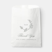 Sachets En Papier Monogram Sage Green Wreath Classic Mariage invité (Devant)