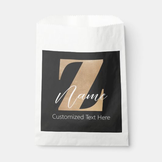 Sachets En Papier Monogram with Initial Z & Custom Name Personalized (Devant)