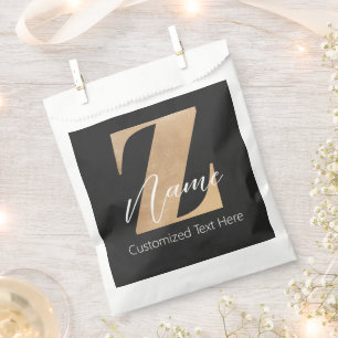 Sachets En Papier Monogramme avec initiale Z et nom personnalisé