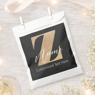 Sachets En Papier Monogramme avec initiale Z et nom personnalisé