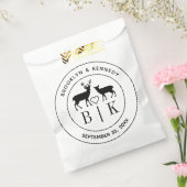 Sachets En Papier Monogramme de cerf Mariage rustique Couple Nom (Scellé)
