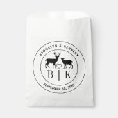 Sachets En Papier Monogramme de cerf Mariage rustique Couple Nom (Devant)