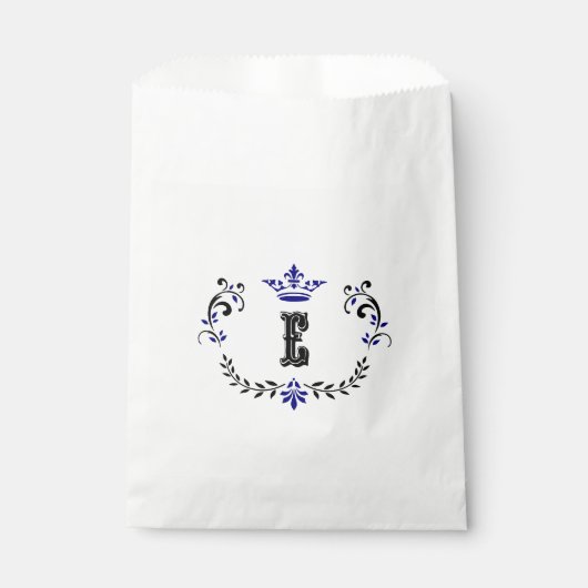Sachets En Papier Monogramme de couronne 'E' (Devant)