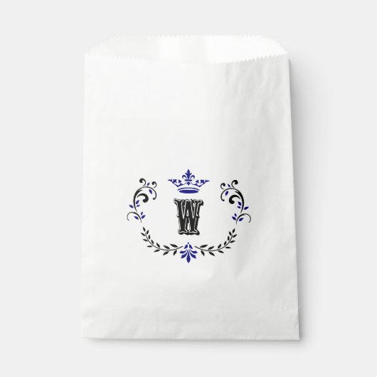Sachets En Papier Monogramme de couronne 'W' (Devant)