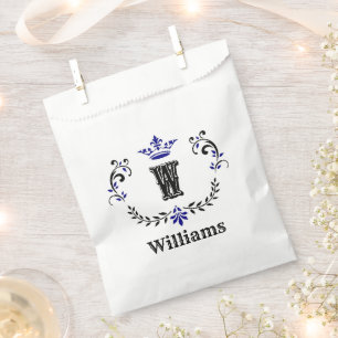 Sachets En Papier Monogramme de couronne 'W' Personnalisé