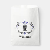 Sachets En Papier Monogramme de couronne 'W' Personnalisé (Devant)
