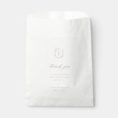 Sachets En Papier Monogramme de crête botanique Mariage Merci (Devant)