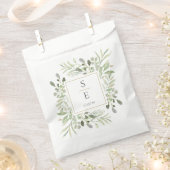 Sachets En Papier Monogramme de feuillage de verdure Mariage (Coupé)